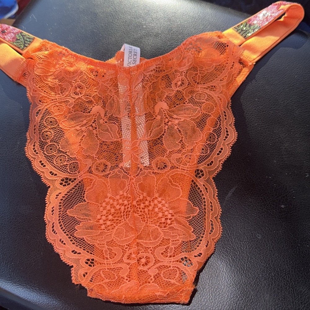 VS bling floral lace orange very sexy brazilian - Picture 5 of 6